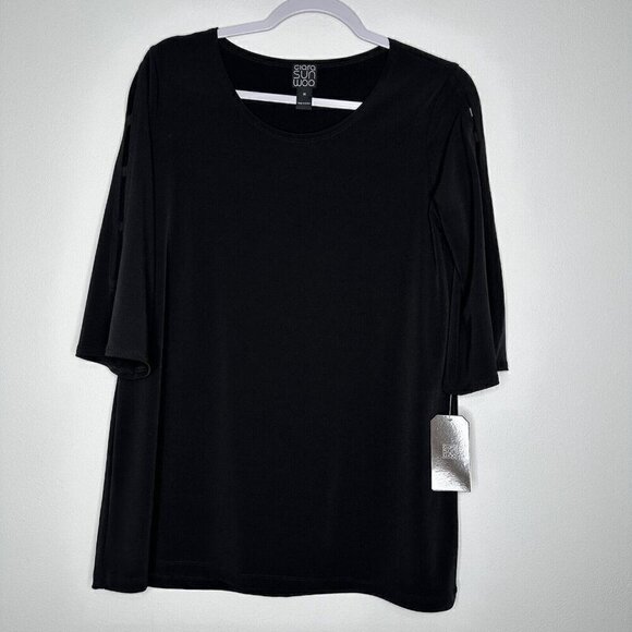 Clara Sun Woo Blouse Black Size M - Picture 1 of 8